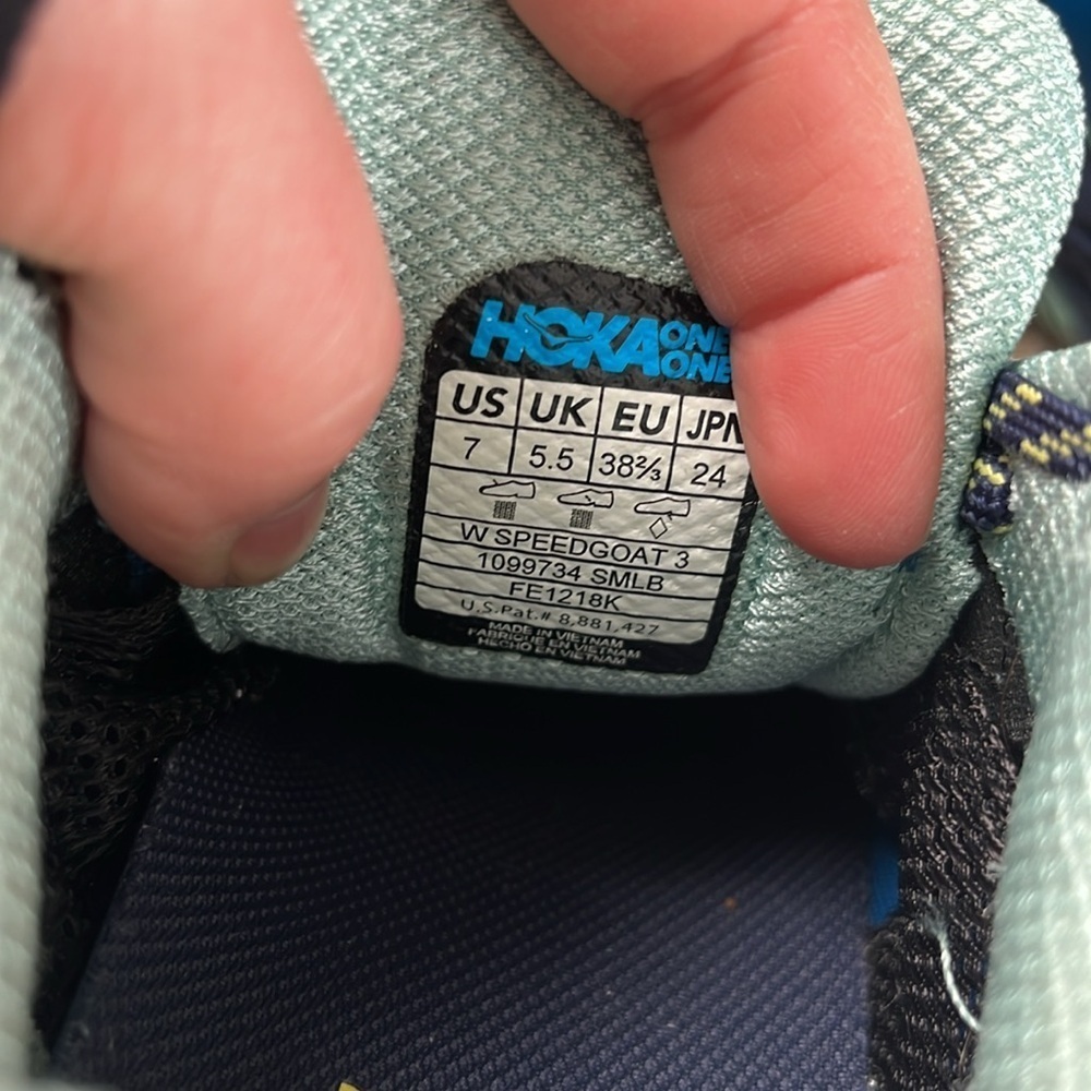 Hoka One One Speedgoat 3 Women's Blue Athletic Shoe Tennis Shoe - Picture 11 of 11